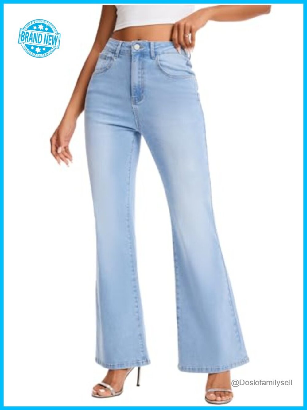 High Waist Flare Jeans Stretchy Vintage Bell Bottom Slim Bootcut